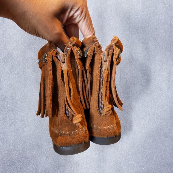 Minnetonka High Top Brown Suede Back Zip Boot Women’s 7.5 - Picture 5 of 8